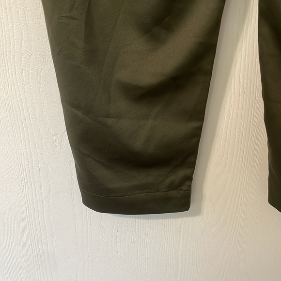 Abercrombie & Fitch Olive Dressy Trouser Joggers High Rise Elastic Band Sz Large - Picture 7 of 8